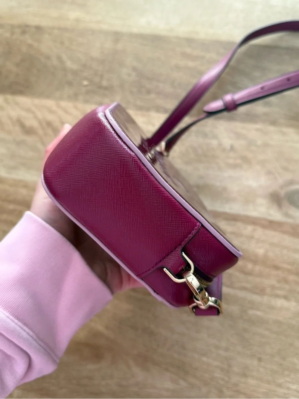New Kate Spade Oh Snap Mini Camera Bag Dark Raspberry Multi